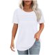 thumbnail image 1 of Mujeres Manga Corta Tops Casual Cuello Redondo Sólido, Moda Ligero Poliéster Spandex Tee, 1 of 5
