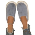 thumbnail image 5 of IEMIEMIEM Womens Slippers Thick Platform Fluffy Fuzzy Closed Toe Slide Soft Warm Plush Slip On House Slippers Non Slip Rubber Sole Indoor Bedroom Winter Slippers Gray 5.5-6.5 Wide, 5 of 7