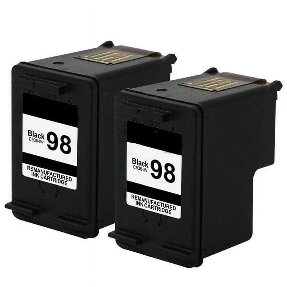 Replacement 98 (C9364W) High Yield Black Ink Cartridge compatible for HP OfficeJet H470 100 150 6310 6310v PhotoSmart 8050 C4180 C4150 Deskjet 460 5940 Printer (2 Pack)