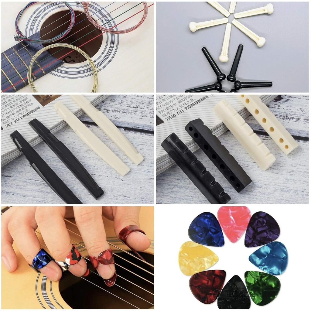 Zeiwohndc Guitar Tools Set Guitar Accessories Pack Including Guitar Picks, Capo, Strings