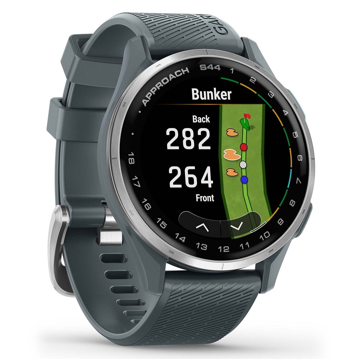 Garmin Approach S44 (Silver/Twilight) Golf GPS Smartwatch Bundle with PlayBetter Screen Protectors & 5000mAh Portable Charger