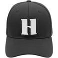 thumbnail image 2 of Daxton Structured Curve Visor Bill Baseball Hat 3D Capital Alphabet Letters, Black Hat White Letter H, 2 of 3