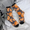 thumbnail image 5 of Hirioo Various Oranges Pattern Adult Middle Tube Socks Breathable Sock Non-Pilling,Contrasting Color Design, 5 of 6