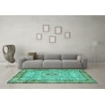 thumbnail image 3 of Ahgly Company Machine Washable Indoor Rectangle Persian Turquoise Blue Traditional Area Rugs, 2' x 4', 3 of 4