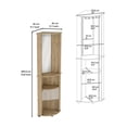 thumbnail image 4 of Depot E-Shop DE-MLM8989 17 x 7 in. Nashville Corner Bar Cabinet Unit with Wine Glass Rack & Lower Cabinet, Macadamia, 4 of 5