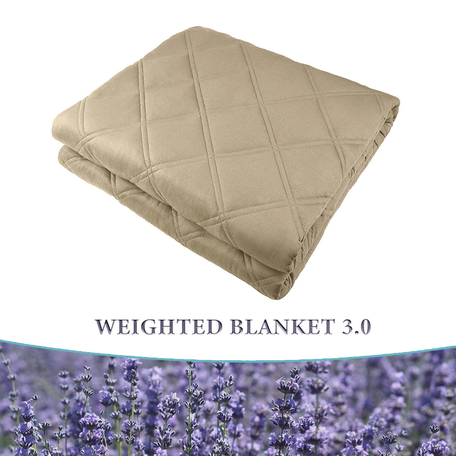 Lavender Weighted Blanket With Cotton Navy Washable Duvet Cover (60" x