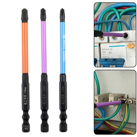

110mm Magnetic Special Slotted Cross Screwdriver Bit for Electrician PH1 PH2 PH3