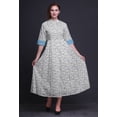 thumbnail image 2 of Bimba Robe à Manches Roulées pour Femmes à Imprimé Floral, Col Mandarin, Chemise Boutonnée - Moyen, 2 of 5