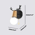 thumbnail image 4 of Aplique de pared de madera con asta de ciervo negra de estilo escandinavo con encanto nórdico para la decoración de tu hogar con interruptor de tiro, 4 of 5