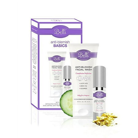 Belli Anti-Blemish Basics Value Set Manage Breakouts with Belli Anti-Blemish Facial Wash and Acne Control Spot OB/GYN and Dermatologist Recommended