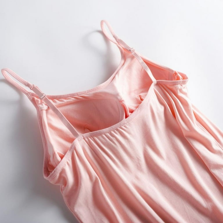 Women's Nightgown with Built in Bra Chemise Sleepwear Full Slips Nightwear  Soft Lingerie