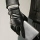thumbnail image 1 of Guantes de cuero genuino para hombre, otoño e invierno, terciopelo, cálidos, gruesos, para conducir, guantes de piel de oveja con capa superior, 1 of 5