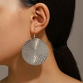 thumbnail image 3 of Boucles d'Oreilles Anneaux Électroplaquées en Alliage Exagéré pour Femmes Style Rétro Mode Anneau Rond Pendantes Accessoires de Bijoux Statement, 3 of 4