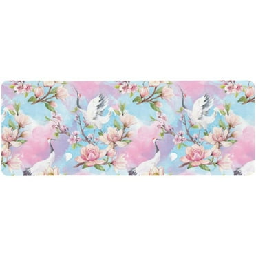 KXMDXA Red Crane Bird and Magnolia Flowers Extra Extended Large Gaming Mouse Pad Mat Desk Pad Keyboard Mat 31.5x12 inch