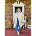 thumbnail image 3 of CASSIE LIZ Winter Coats for Women Plus Size 2X Fall Trench Lightweight Beige Cardigan Sweaters Long Sleeve Open Front Ladies Outerwear with Pocket 2XL 18W 20W, 3 of 11