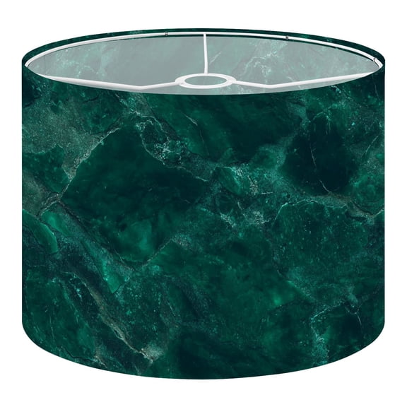 Linen Drum Lampshades dark green marble texture top view 13"x13"x10" Light Shade for Table Lamps Floor Lamp Shades Lampshade Replacement Assembly Required