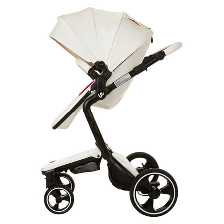 ella baby strollers ebel18wh leatherette elite stroller system - (Best All Terrain Stroller Travel System)