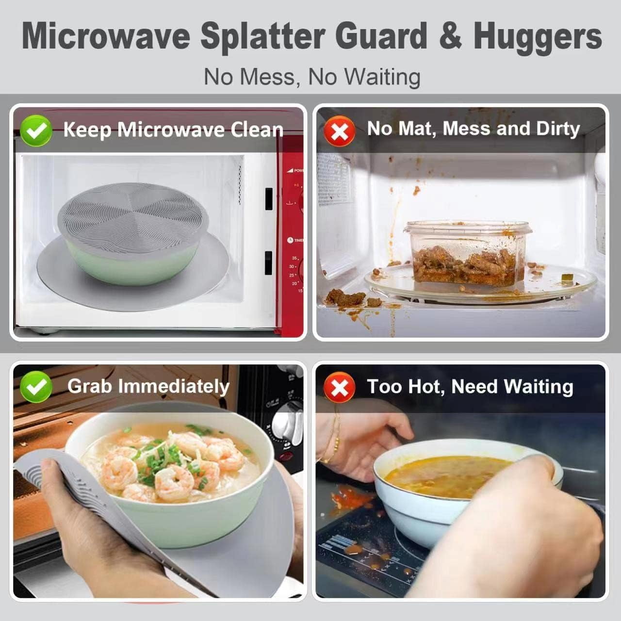 2,12108-inch multi-functional microwave oven mat, heat-resistant mat, pot mat, drying, baking, mat, dish rack, silicone covered mat, suitable for hot pots frying pans, plates dishes kitchen counter,