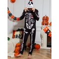 thumbnail image 5 of Men 1pc Halloween Skeleton Print Sleep Jumpsuit, 5 of 5