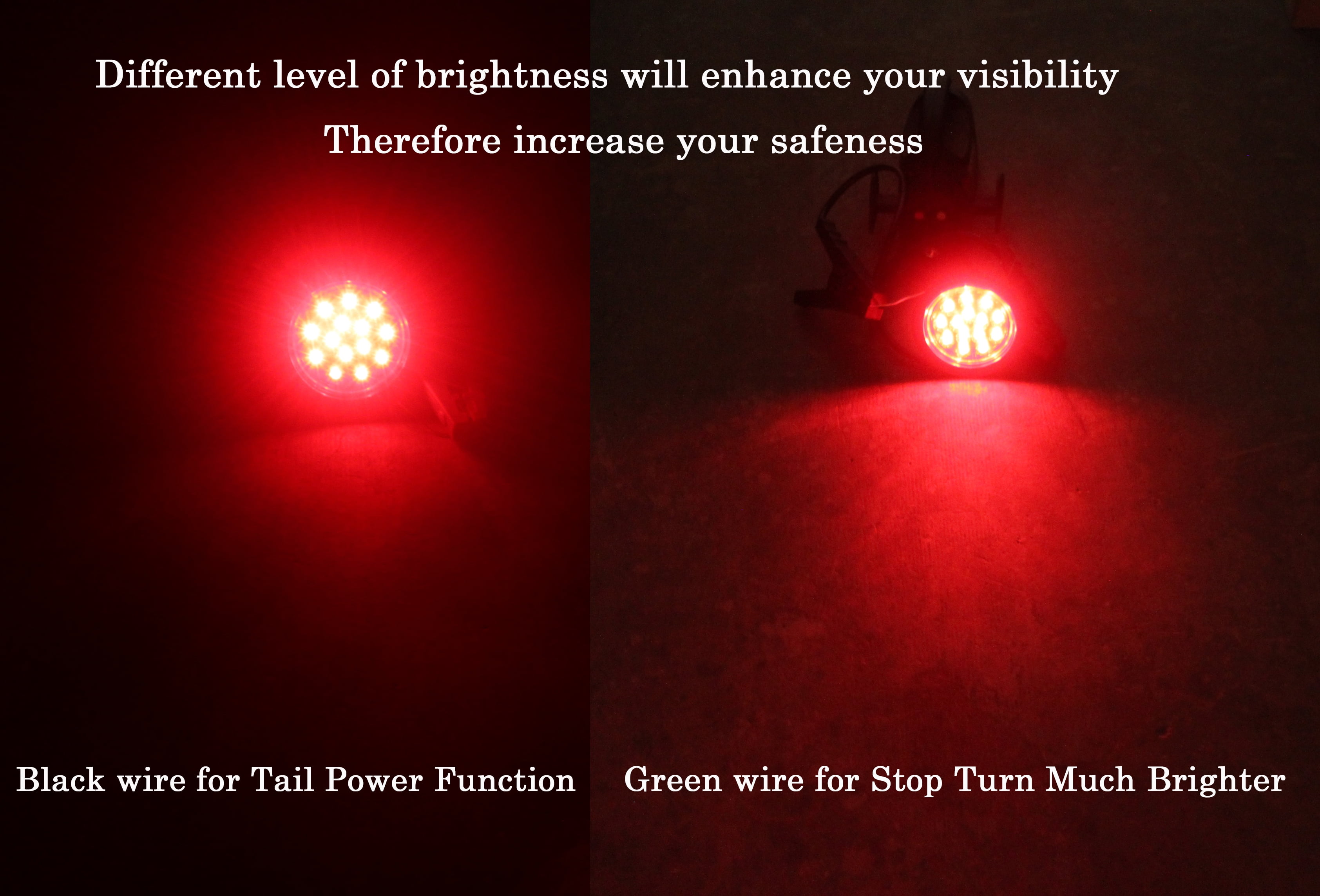 6 Pieces High Quality Red Round 5-3/8" Flush Mount Brake Stop Turn Tail Signal BRIGHT LED Light For TRUCK TRAILER JEEP TRACTOR -D
