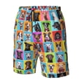 thumbnail image 6 of Uemuo Cute Dogs Collage Pattern Men's Swim Trunks Hawaiian Beach Bathing Suit Swimsuits Beach Quick-Dry Shorts with Pockets-Large, 6 of 9