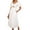 White, variant on Women's Sweetheart Neck Puff Sleeve Dress with Ruched Cutout Pockets for Everyday Wear Flattering Fit 100% Cotton