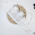thumbnail image 6 of Ticikt Lace Camisole Rhinestone Beaded Crop Top Corset Fishbone Bustier for Fashionable Layering,Color:White, 6 of 6