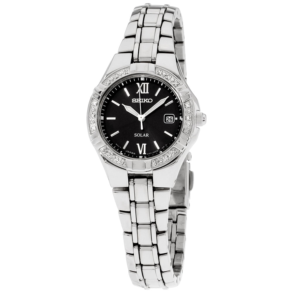 Seiko Seiko Women's Solar Diamond Analog Stainless Watch Silver
