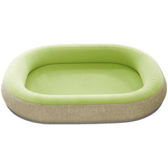 Washable Dog Bed for All Seasons, 15.7 x 13.8 in Oval Dog Bed with Water Resistant Design, Green Four Sided Bolster Dogs Beds with Non-Slip Bottom for Small Dogs and Cats up to 5 lbs