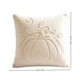 thumbnail image 2 of Halloween Needlepoint Pumpkin Throw Pillow, White Decorative Pillow for Couch and Bed 18" x 18", 2 of 8