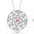 thumbnail image 2 of Gem Stone King Pink Zirconia Filigree Pendant Necklace for Women | 2.70 Cttw | Round 6MM | Gemstone Birthstone | Length: 1.5 inch | Center: 6MM | with 18 inch Chain, 2 of 2