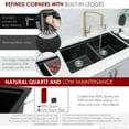 thumbnail image 6 of Stylish Dual Mount 33" Black Composite Granite Double Bowl Kitchen Sink with 5 accs S-833WN, 6 of 14