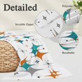 thumbnail image 4 of Boho Middle Century Pillow Covers 20x26 Inch Standard Size, Retro Orange Teal Grey Star Rhombus Decorative Pillowcase with Zipper, Microfiber Breathable Pillowcases for Sofa Bed Living Room, 4 of 9