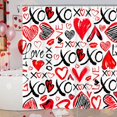 thumbnail image 2 of Valentines Day Shower Curtain, Romantic Love Heart Valentine''s Day Shower Curtain Set, Valentines Day Lovers Bathroom Accessories 72"X72" with Hooks Fabric Spring Holiday Bathtub Curtain, 2 of 6