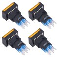 thumbnail image 4 of 25Pcs Micro Squares Push Button Switch ABS Brass Self Locking Switches with Light 16mm 12V Yellow, 4 of 5