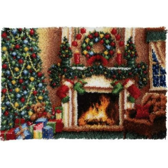 Christmas Fireplace | Rug Making Latch Hooking