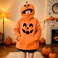 thumbnail image 6 of DISKEBUISS Hoodies for Women Halloween Zip Pumpkin Head Long Sleeve Sweatshirt Casual Fashion Pullover, 6 of 8