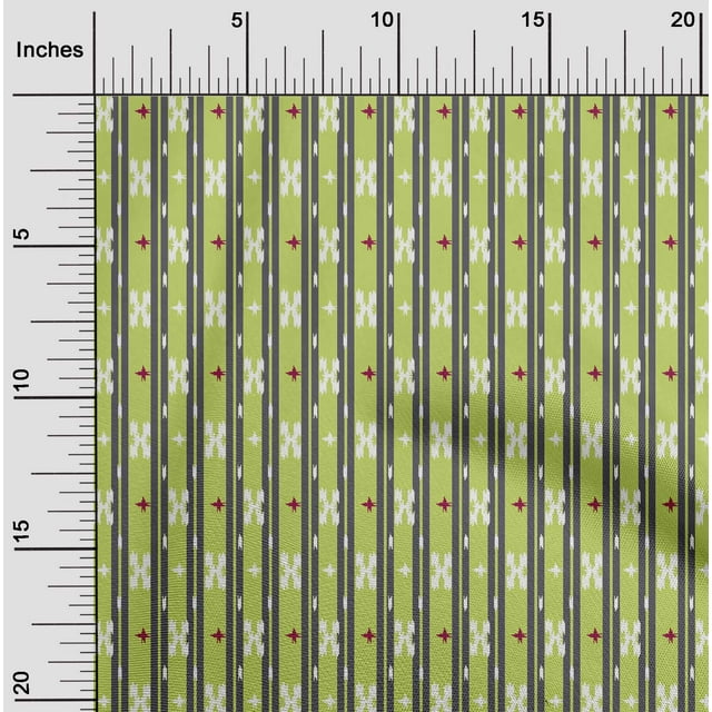 oneOone Cotton Poplin Fabric Stripe & Geometric Kasuri Printed Craft Fabric BTY 56 Inch Wide