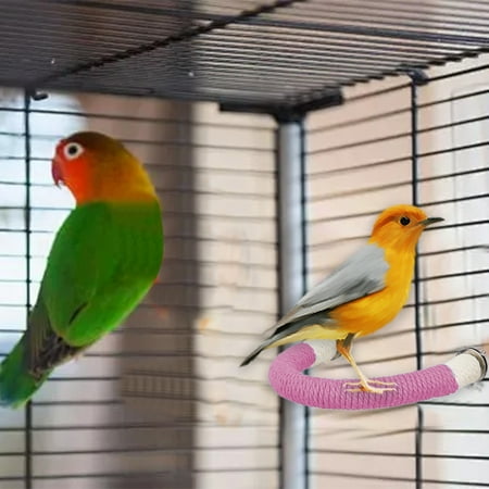 OEFNTAC Bird Cage Standing Rod Rope Perch Claw Sharpening Stick for Parrots Cockatiels Lovebirds 5.5x7.5in
