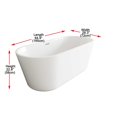 thumbnail image 7 of Elegant Kitchen & Bath BT10665GW-BNK 65 in. Soaking Bathtub, Glossy White with Brushed Nickel Trim, 7 of 7