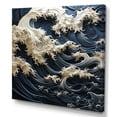 thumbnail image 2 of Designart "Abstract Azure And Snow Sea Tempest" Coastal Canvas Prints, 2 of 7