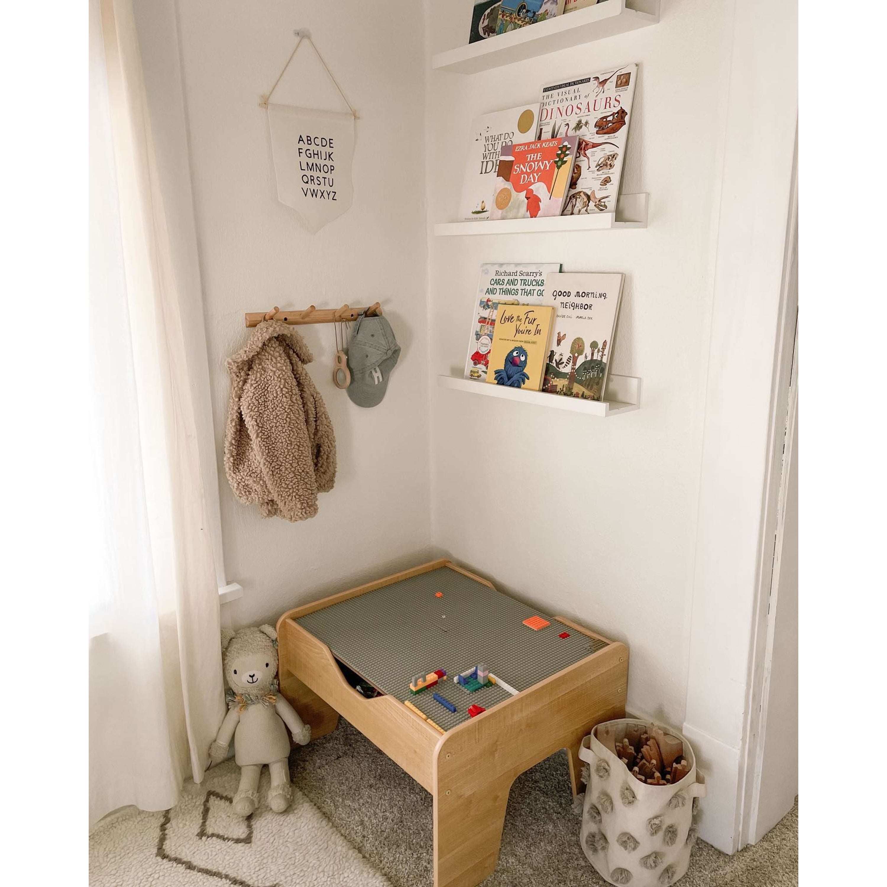 KidKraft Reversible Wooden Activity Table with 195 Building Bricks