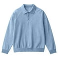 thumbnail image 4 of Long Sleeve Polo Shirts for Men Classic Golf Shirt Thermal Pullover Tops Blue XXXXXL, 4 of 4