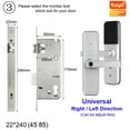 thumbnail image 2 of Door Lock, X5 Biometric Fingerprint Security Intelligent Tuya Smart APP Password Electronic Door Lock Built-in Eight Language Voices ,Easy to Install, 2 of 6