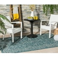 thumbnail image 4 of SAFAVIEH Courtyard Darin Botanical Indoor/Outdoor Area Rug, Turquoise, 4' x 4' Square, 4 of 9