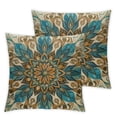 thumbnail image 2 of Awypu  Set of 2 Throw Pillow Covers Colorful Circle Floral Ornamental Round Pattern Lace Abstract Beautiful Home Decor Pillowcase Cushion Cover for Sofa Couch Bed and Car, 2 of 6