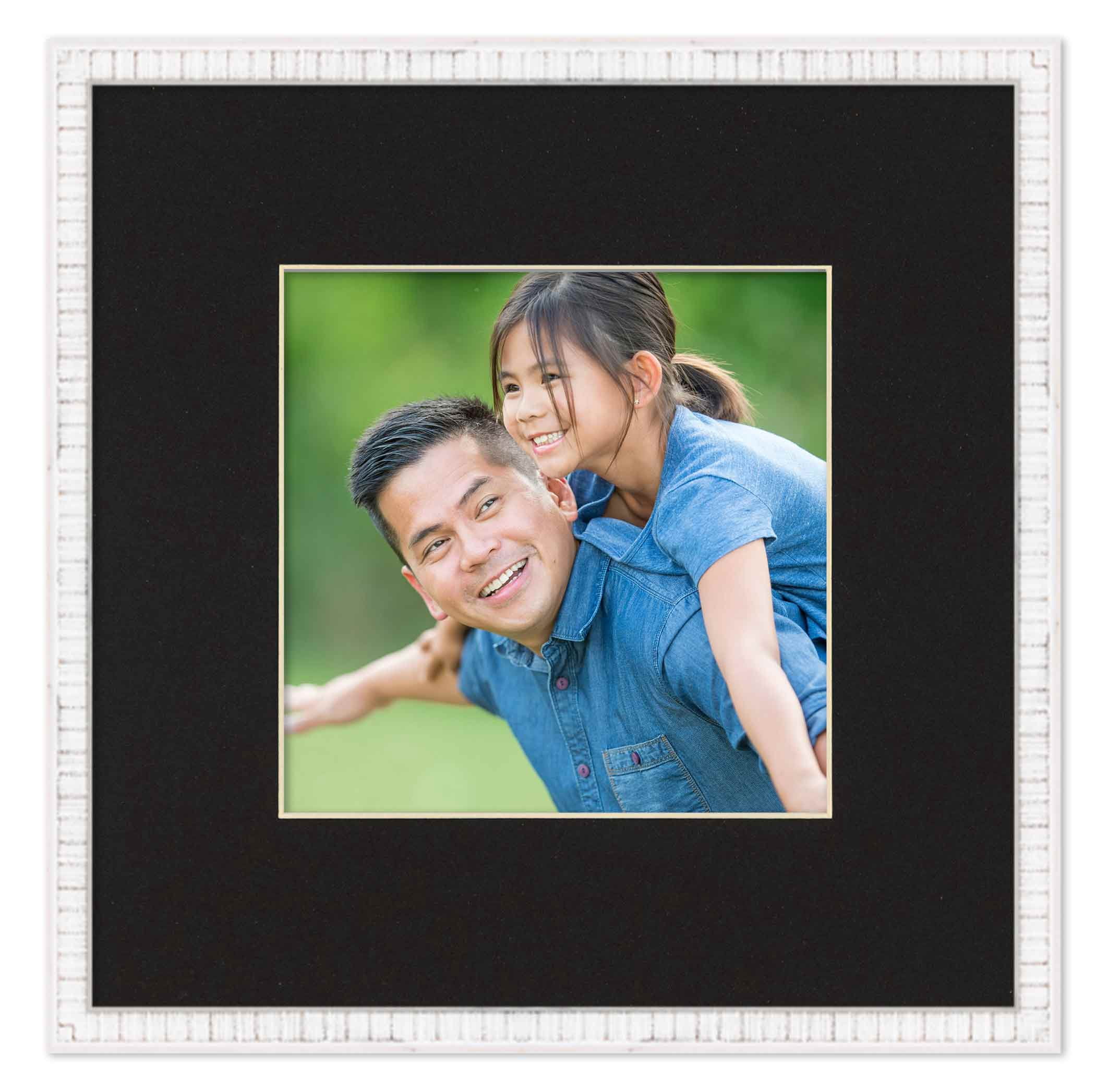 12x18 Frame White With Black Picture Mat For 12x18 Photo - White 18x24 Frame To Display Print or