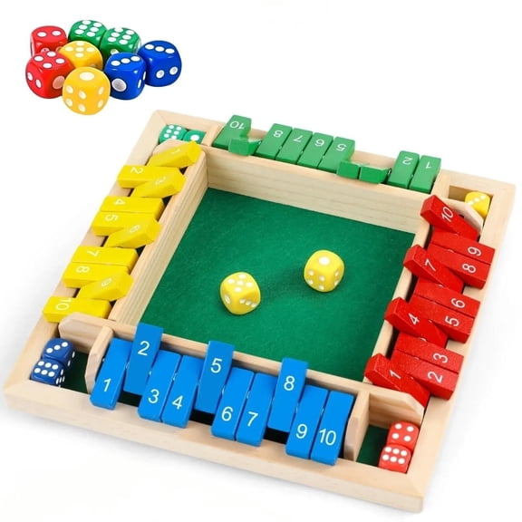 Wooden Shut the Box Game Quiet Felt Lining Educational