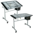 thumbnail image 6 of Drawing Desk Adjustable Glass Drafting Study Table for Diamond/Versatile Art Craft Station With 2 Slide Rolling Wheels and Drawers for Artist Painters Home Office, 6 of 13