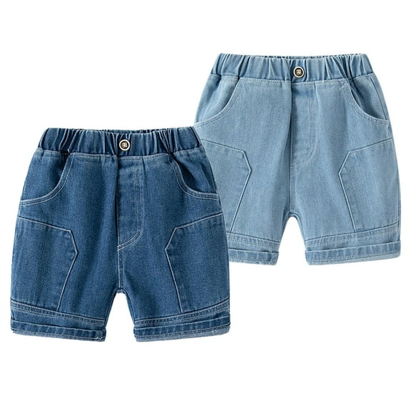 URMAGIC Little Boys Jeans Shorts, 1-6 Years Toddler Baby Summer Casual Elastic Waist Denim Shorts Pockets Pull up Pants